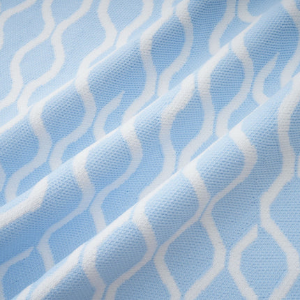 Selena Blue and White Jacquard Mini Dress