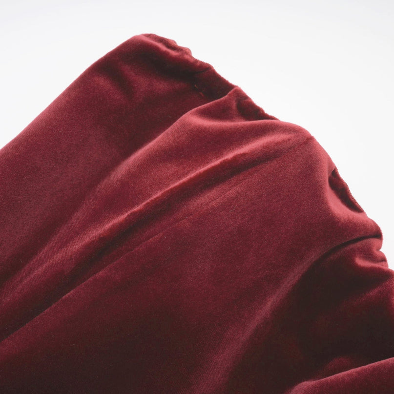 Selena Velvet Strapless Mini Dress in Red with Crystal Embellishments and Faux Fur Collar