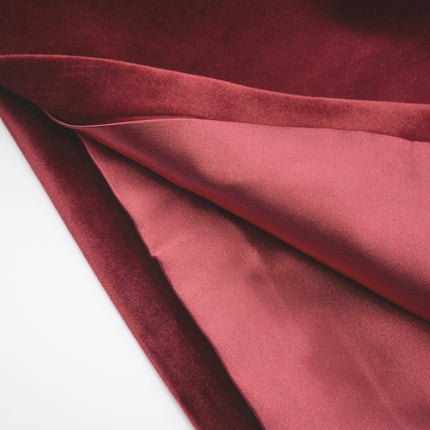 Selena Velvet Strapless Mini Dress in Deep Red with Crystal Embellishments and Faux Fur Collar