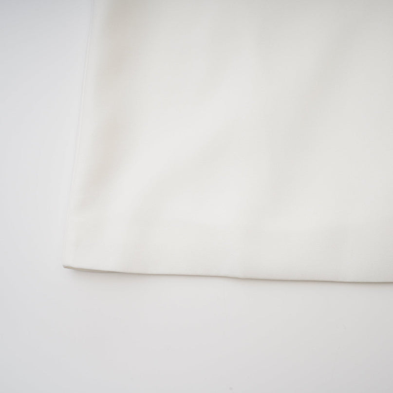 Serafina White Classic Ruffle Sleeve Dress with Mock Neck and Contrasting Trim