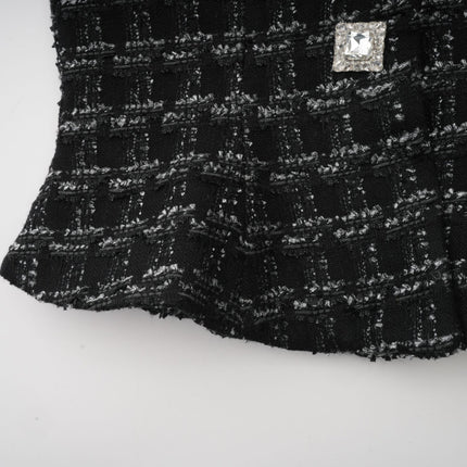 Serena Black Tweed Halterneck Top and Mermaid Skirt Set