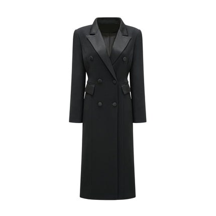 Serenity Black Wool Blend Double-Breasted Coat