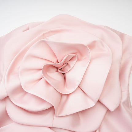 Serenity Pink Faux-Flower Midi Dress