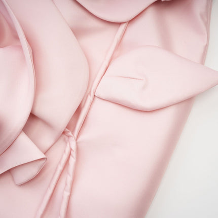 Serenity Pink Faux-Flower Off-Shoulder Midi Dress