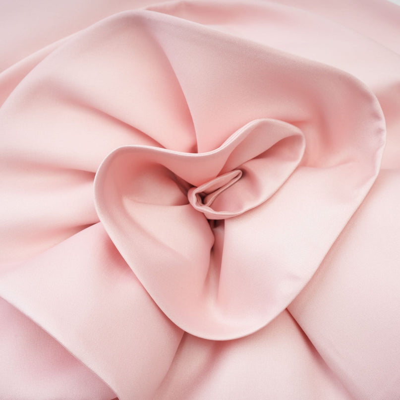 Serenity Pink Faux-Flower Off-Shoulder Midi Dress