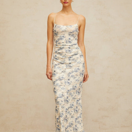 Shayla Blue Floral Maxi Dress