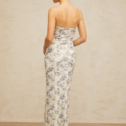 Shayla Blue Floral Maxi Dress