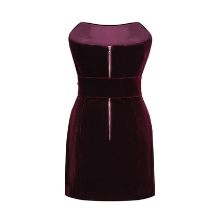 Shayla Purple Velvet Off-Shoulder Dress 100% Polyester