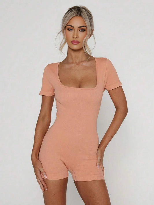 Short Sleeve Seamless Sculpt Fitted Gym Unitard Musera Sport Active Workout Padel Tennis Pickleball