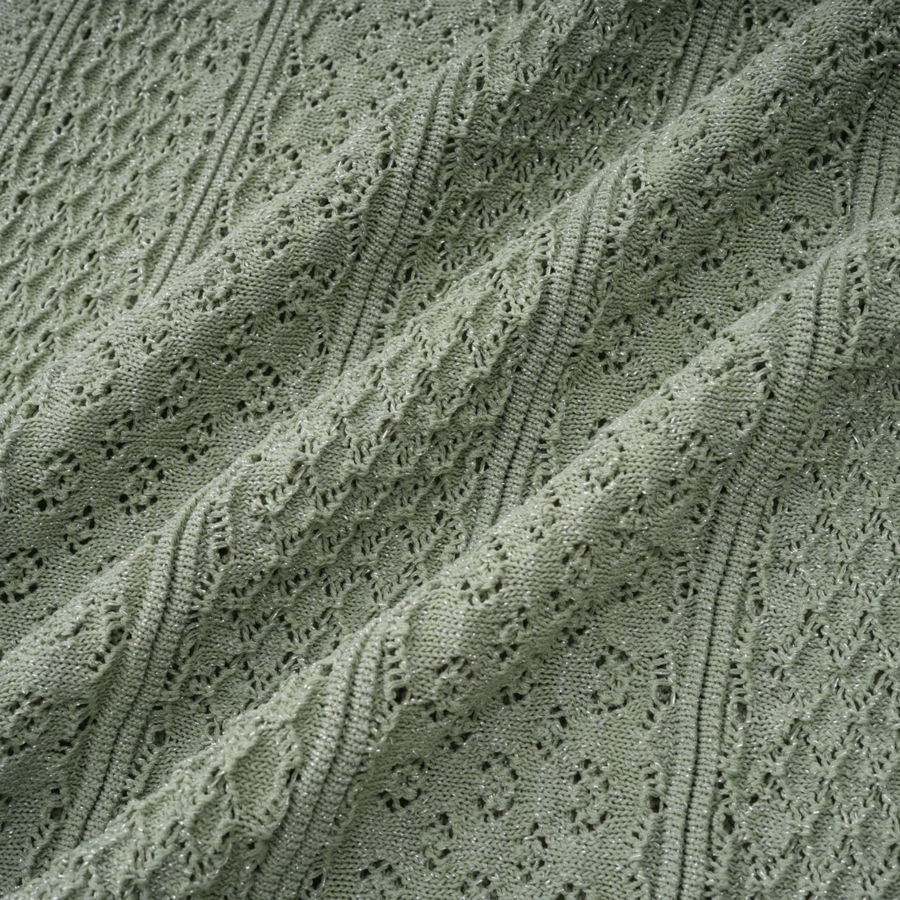 Siena green shirred crochetknit maxi dress