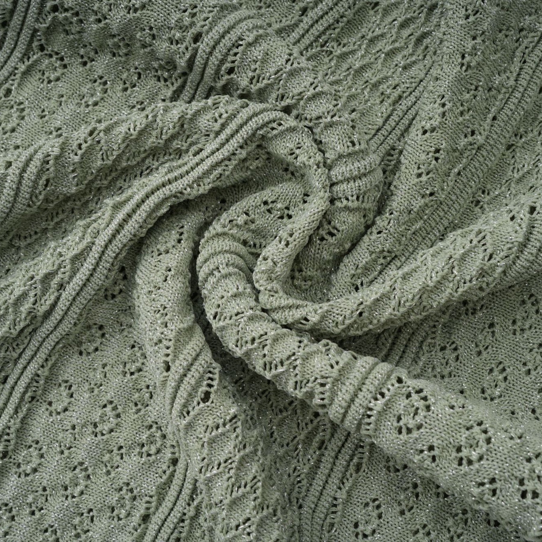 Siena green shirred crochetknit maxi dress