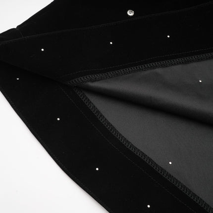 Sienna Black Velvet Crystal Bow Midi Dress