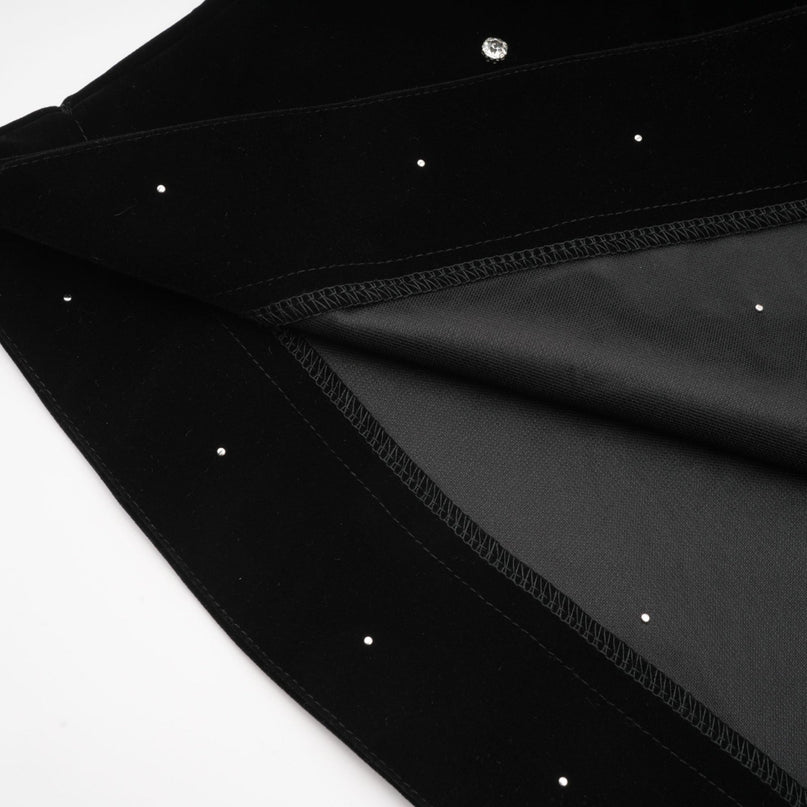 Sienna Black Velvet Crystal Bow Midi Dress