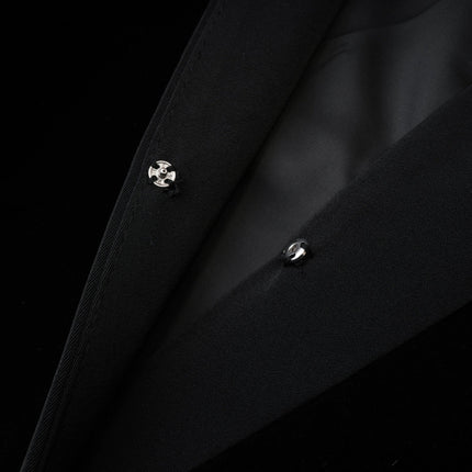 Silvana Black Velvet Jacket with V-Neck Design and Waist Tightened Detailing
