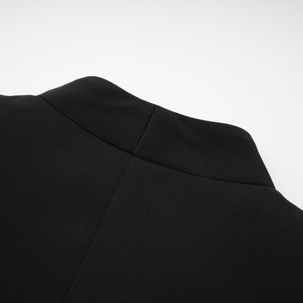 Silvana Black Velvet Jacket with V-Neck Design and Waist Tightened Detailing