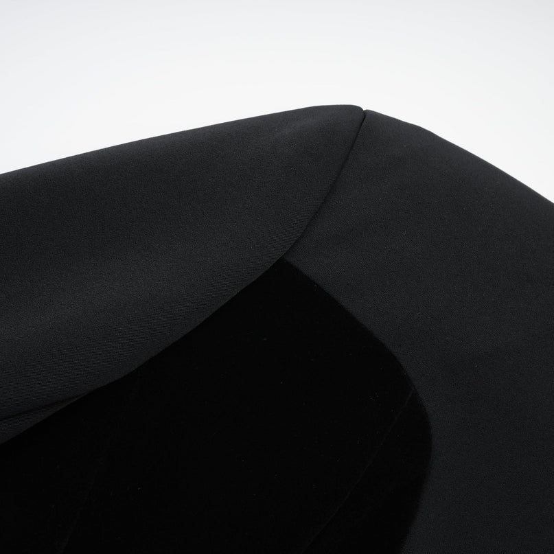 Silvana Black Velvet Jacket with V-Neck Design and Waist Tightened Detailing