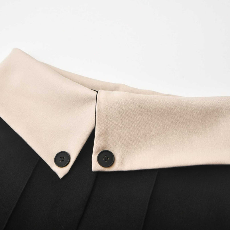 Silvestra Neutrals & Black Bustier Top Panelled Trousers Set 100% Polyester