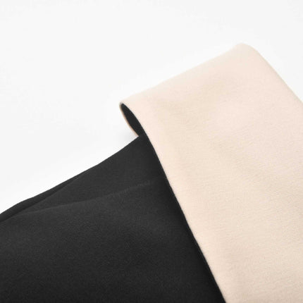 Silvestra Neutrals & Black Bustier Top Panelled Trousers Set 100% Polyester