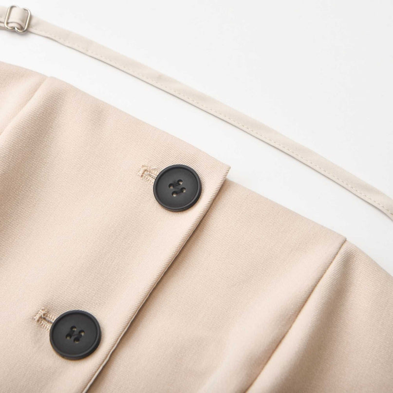 Silvestra Neutrals & Black Bustier Top Panelled Trousers Set 100 Polyester