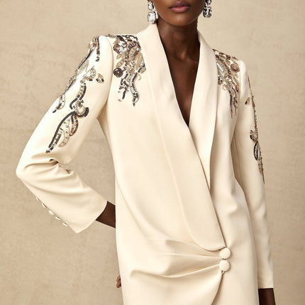 Simonetta Sequined Blazer in Neutrals