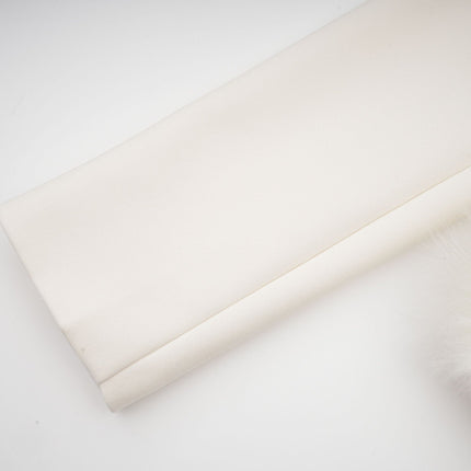 Simonetta White Blazer Skirt Feather Hem Ensemble
