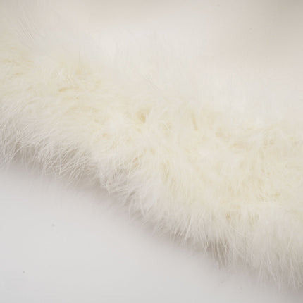 Simonetta White Blazer Skirt Feather Hem Ensemble