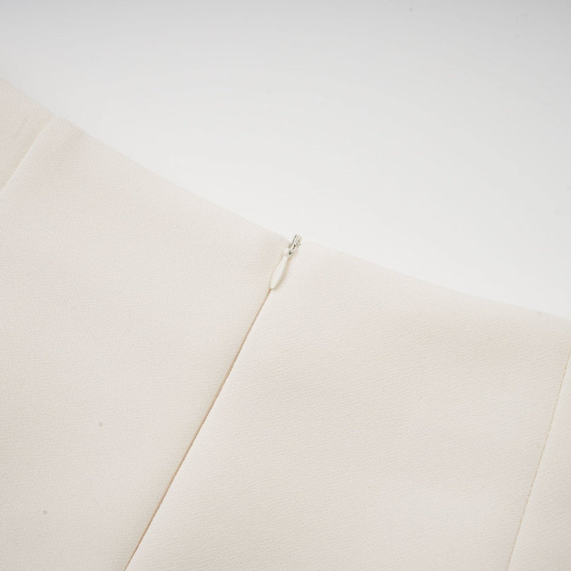 Simonetta White Blazer and Skirt Feather Hem Ensemble