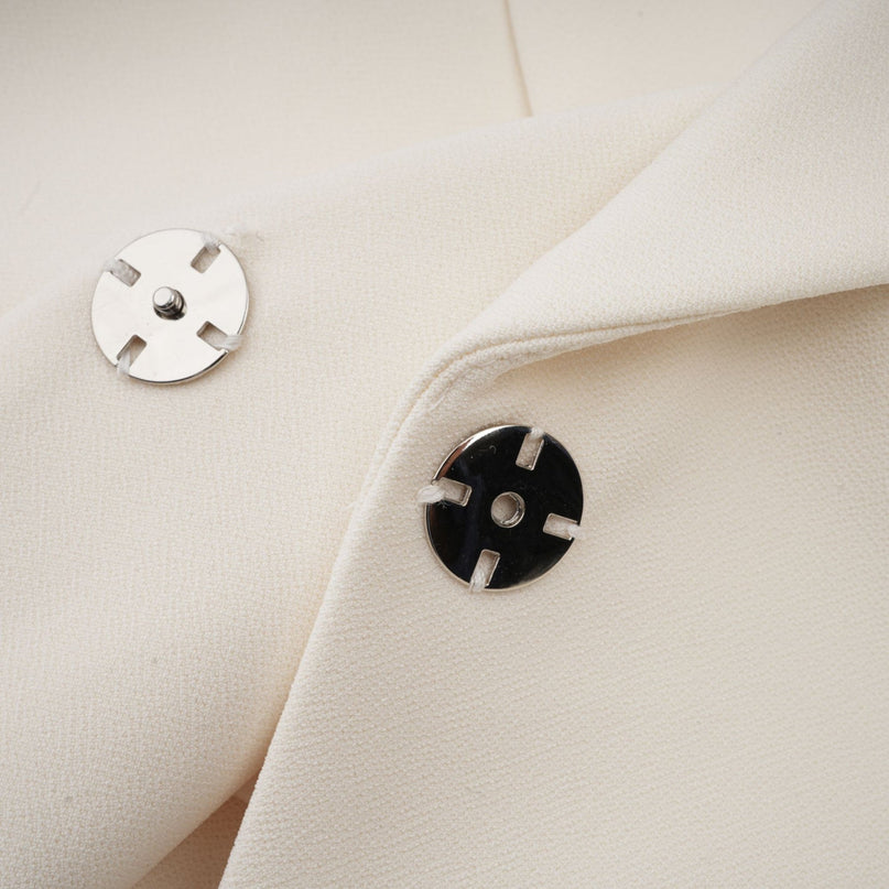 Simonetta White Feather Hem Blazer Skirt Ensemble