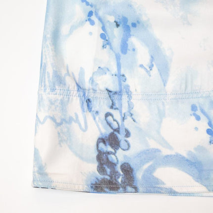 Sky Blue Tie-Dye Corset Denim Dress for Women