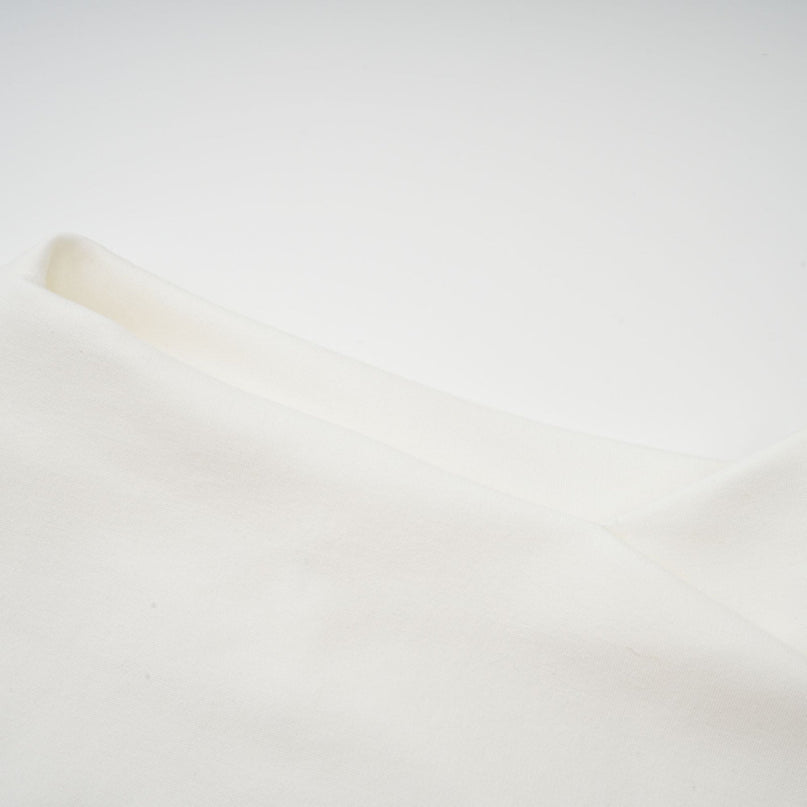 Skye White Cropped Top Long Sleeve Cowl Neck Ruched Detailing