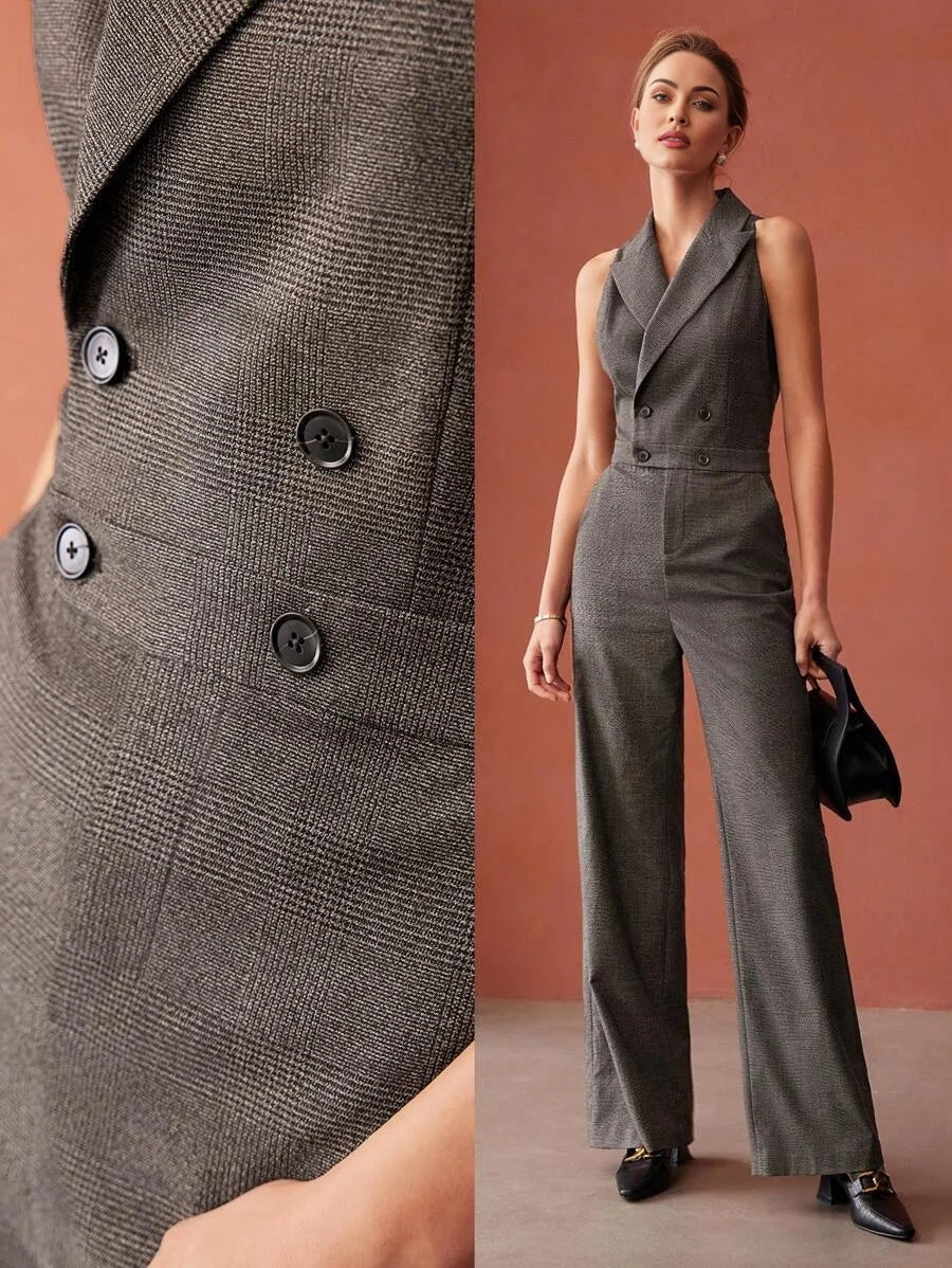 SLEEVELESS BLAZER JUMPSUIT