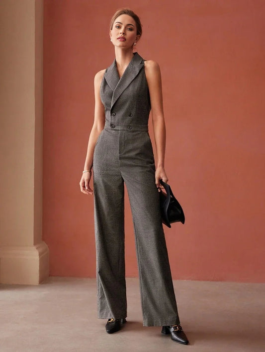 SLEEVELESS BLAZER JUMPSUIT