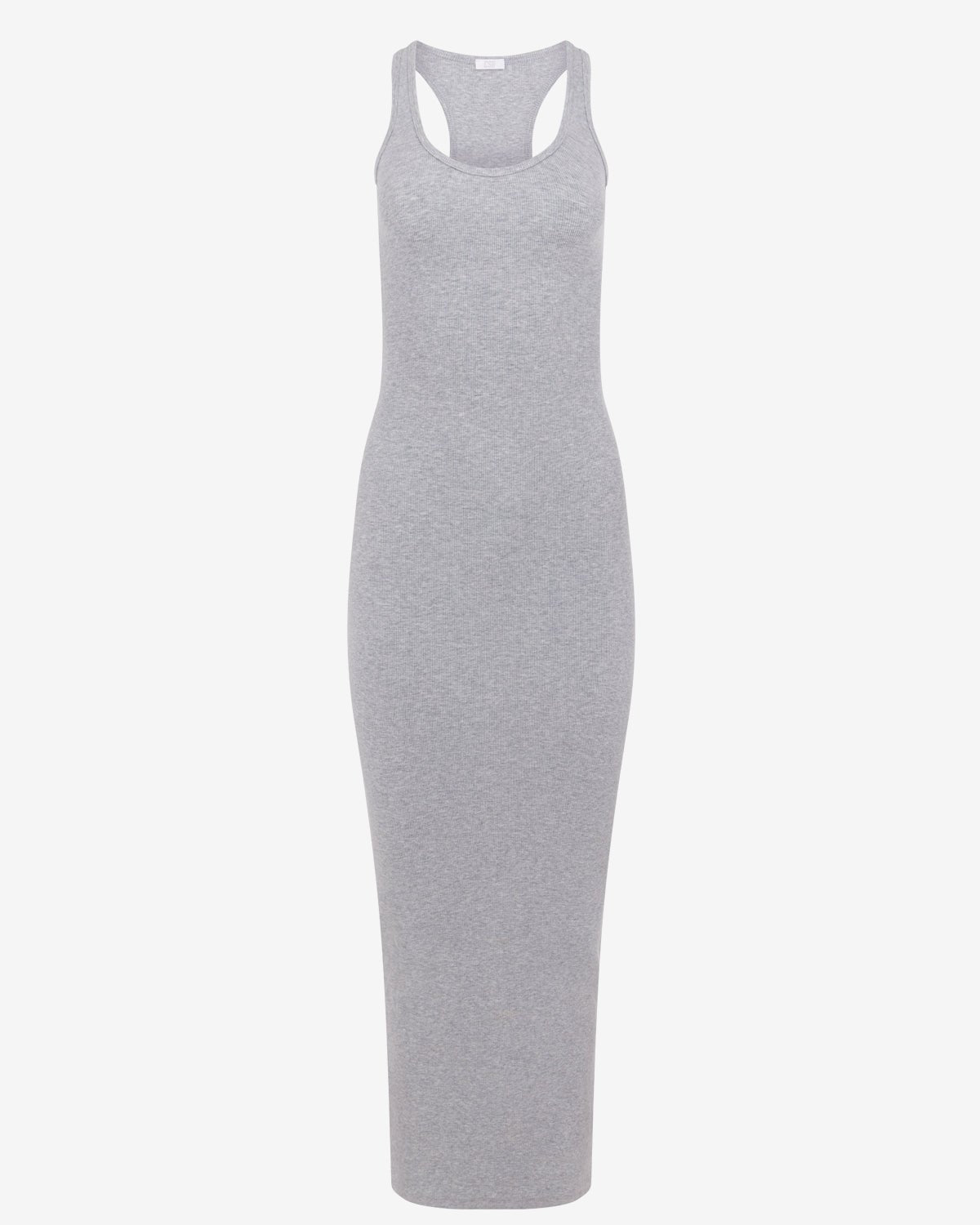 Sleeveless scoop neck full - length dress - Grey