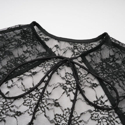 Sloan Black Floral Lace Vest and Dress Matching Set