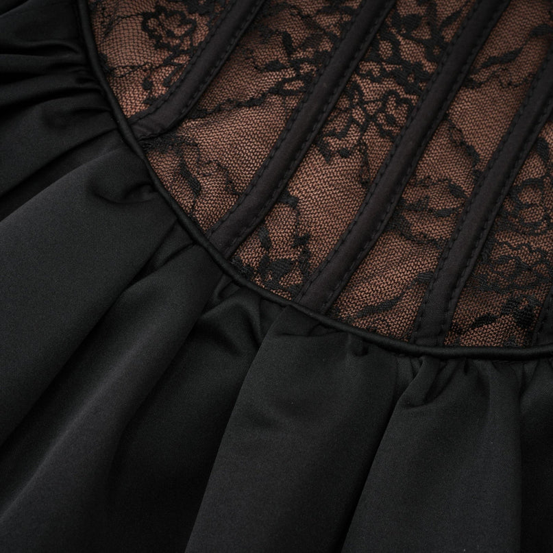 Sloan Black Floral Lace Vest and Dress Set