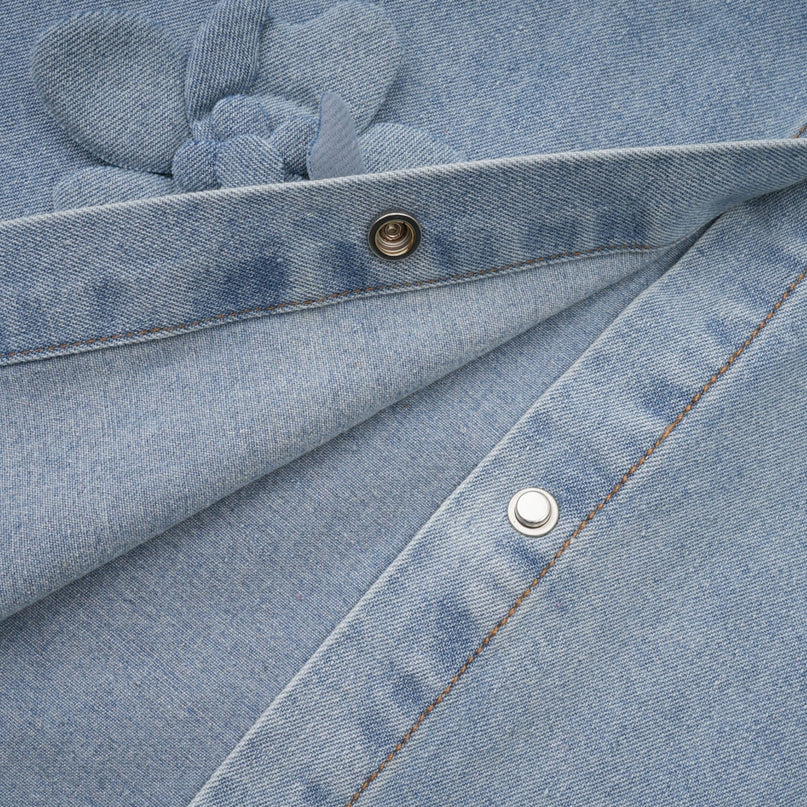 Sloan Blue Floral Applique Denim Shirt