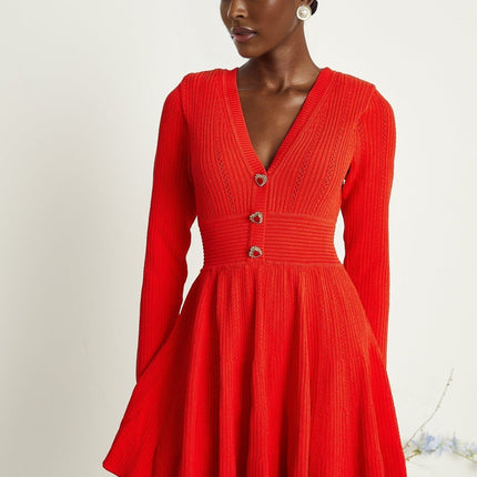Sloan Red Crystal Embellished Mini Dress