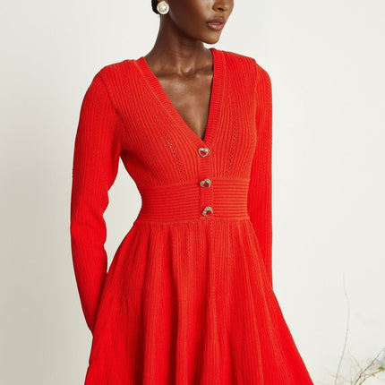 Sloan Red Crystal Embellished Mini Dress