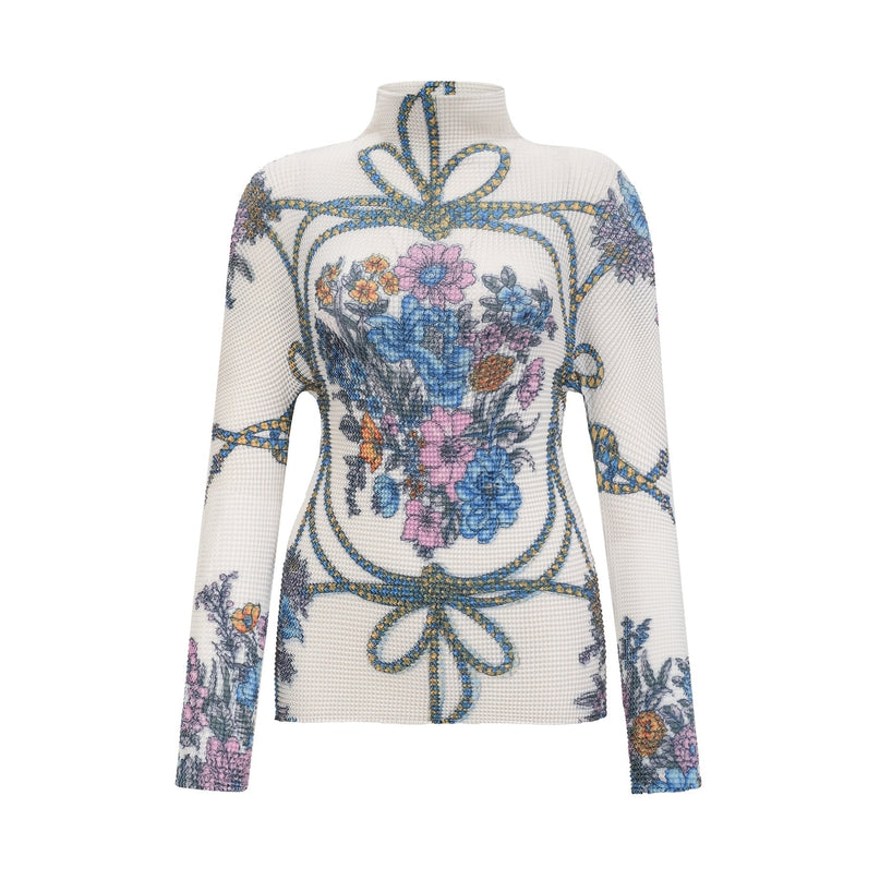 Sloan White & Multicolor Pattern Print Knit Skirt Top Set