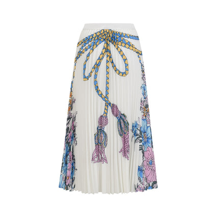 Sloan White & Multicolor Pattern Print Knit Skirt Top Set