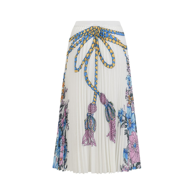 Sloan White & Multicolor Pattern Print Knit Skirt Top Set