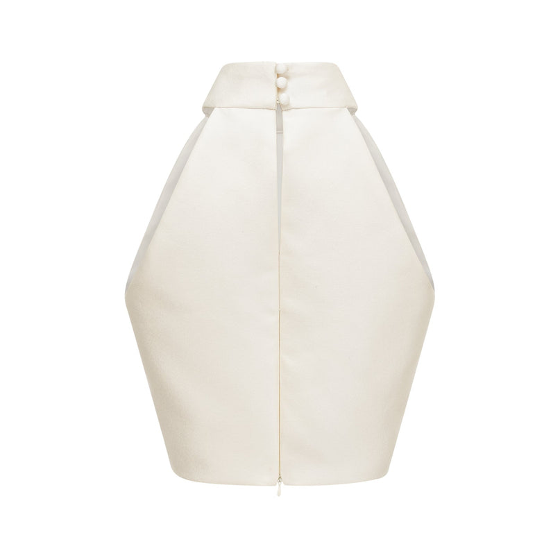 Sofia White Crystal Embellished Top and Slit Skirt Set