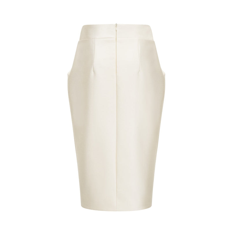 Sofia White Crystal-embellished Top and Slit Skirt Set