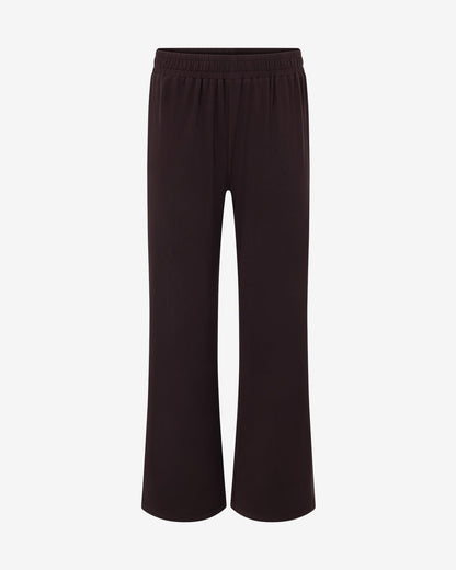 Soft flannel lounge pants with elastic waistband - Brown