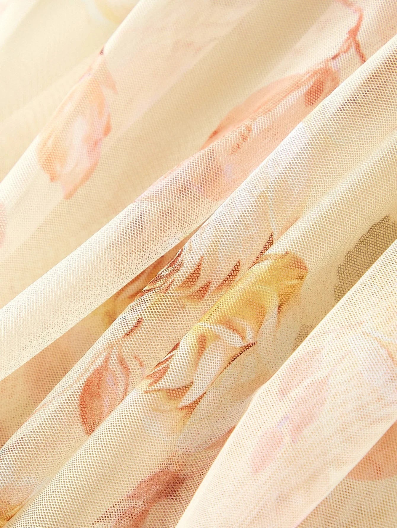 Soiréza ALLOVER FLORAL PRINT MESH OVERLAY LAYERED FRILL TRIM COCKTAIL DRESS