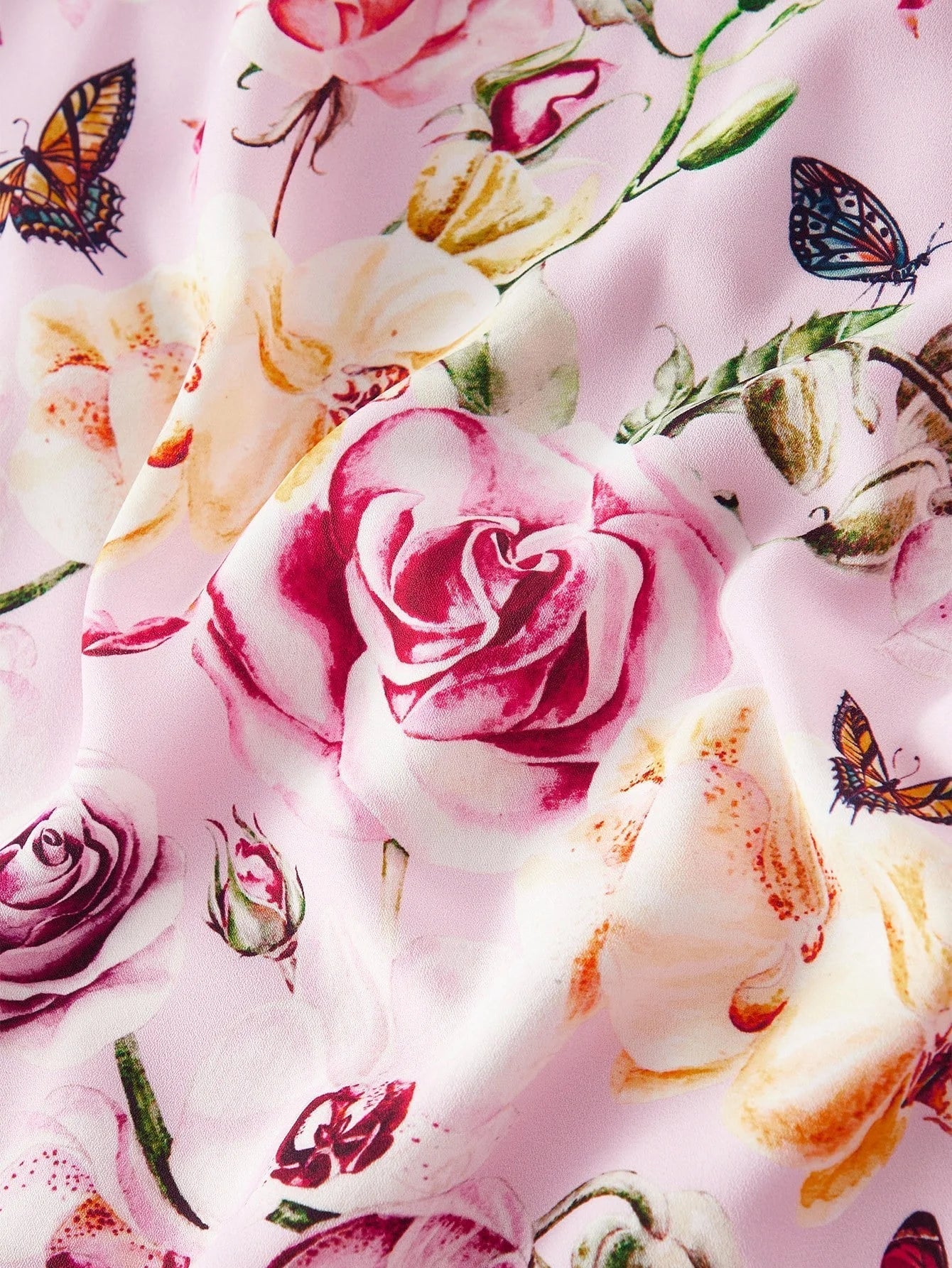 Soiréza ALLOVER FLORAL PRINT RUFFLED TRIM ROMANTIC DRESS