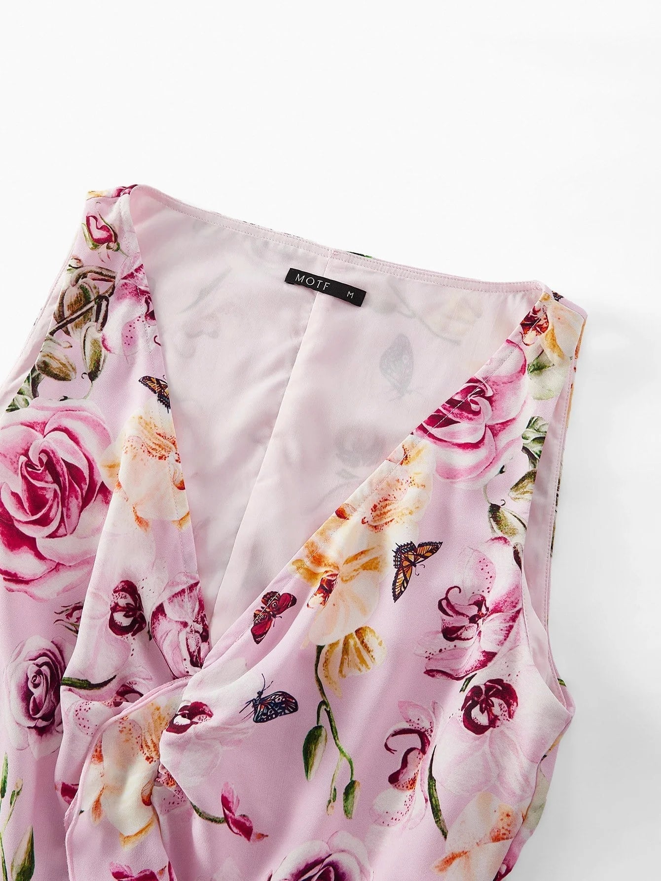 Soiréza ALLOVER FLORAL PRINT RUFFLED TRIM ROMANTIC DRESS