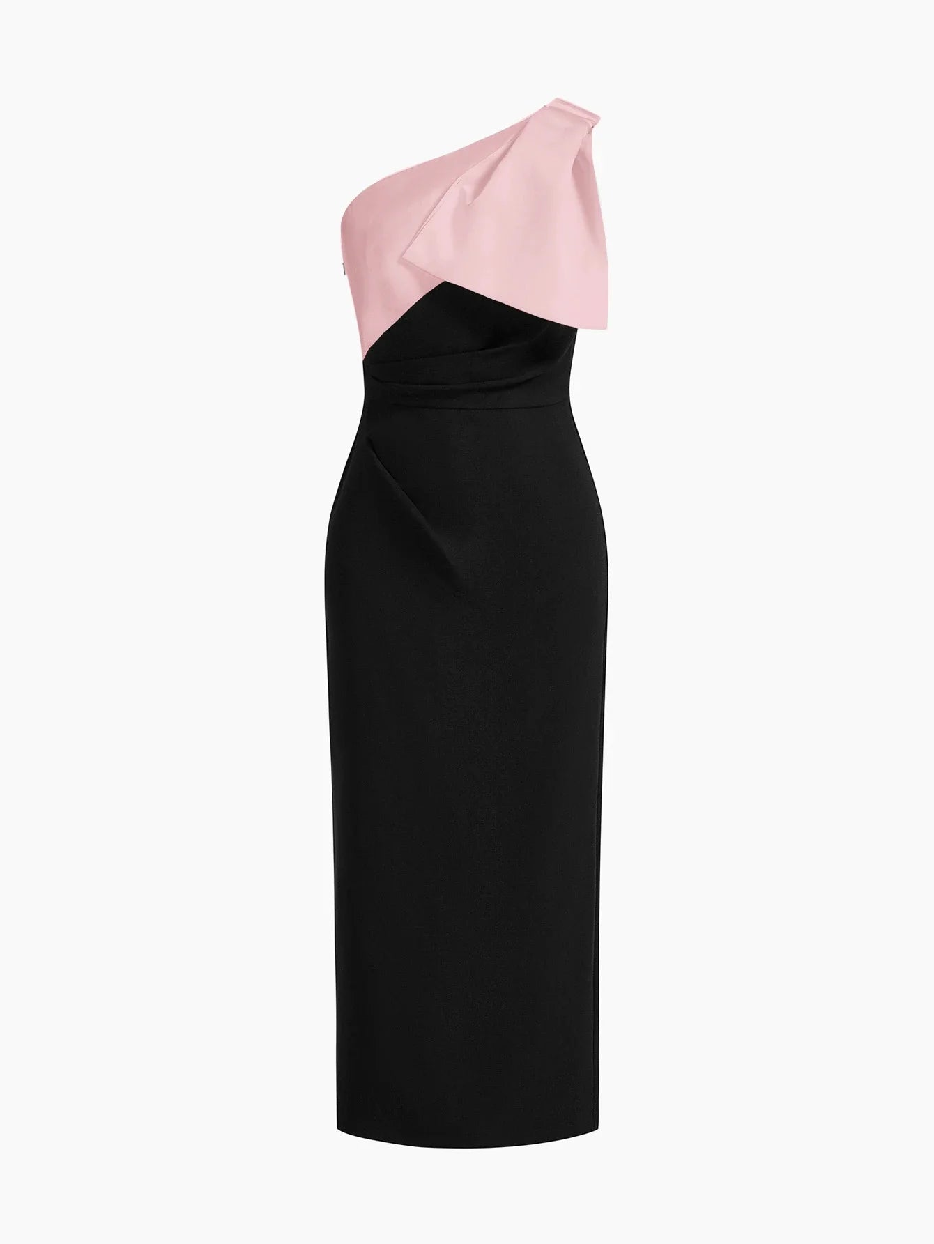 Soiréza ASYMMETRICAL NECK COLORBLOCK COCKTAIL DRESS