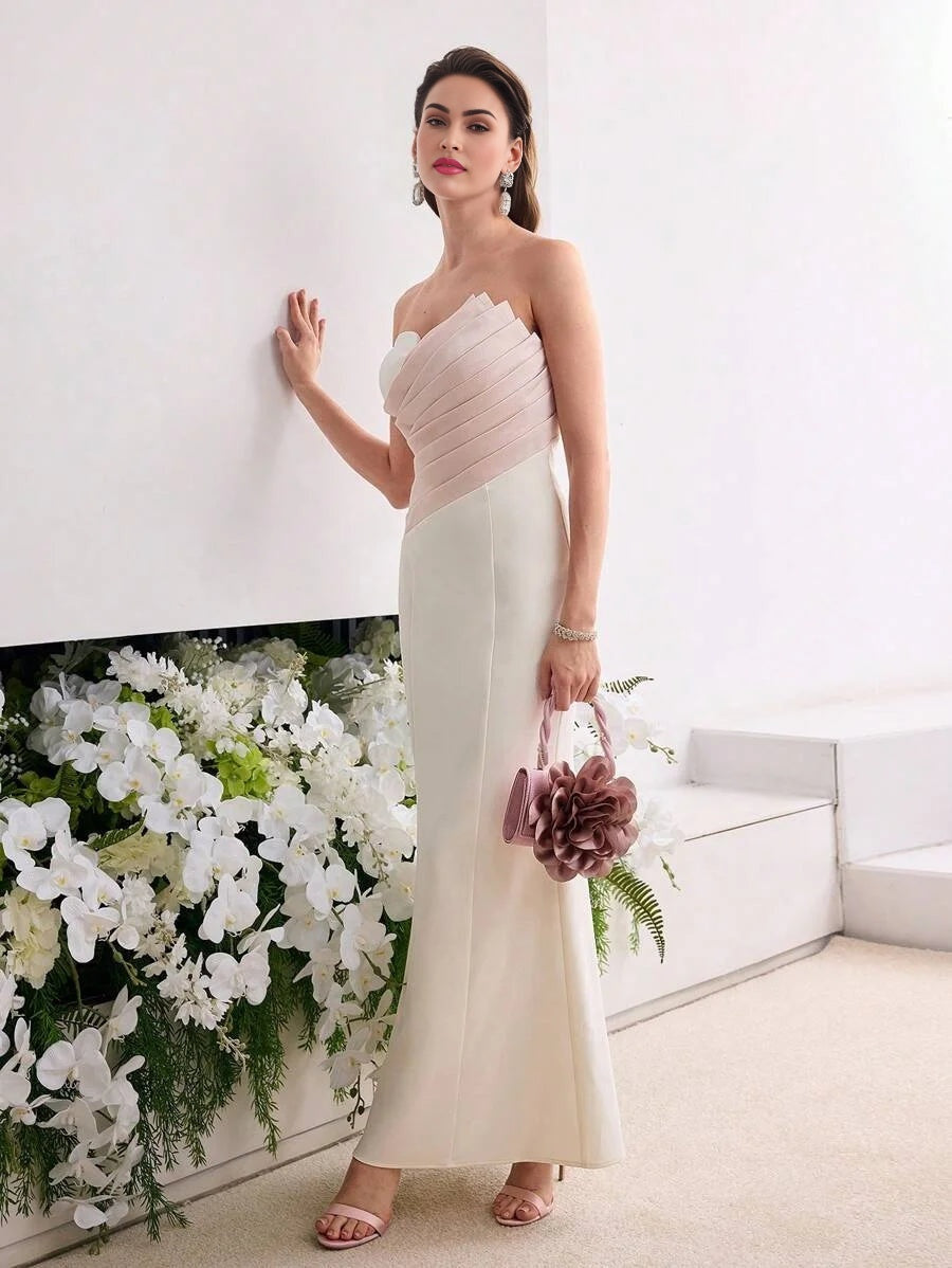 Soiréza COLORBLOCK BIAS CUT TUBE DRESS