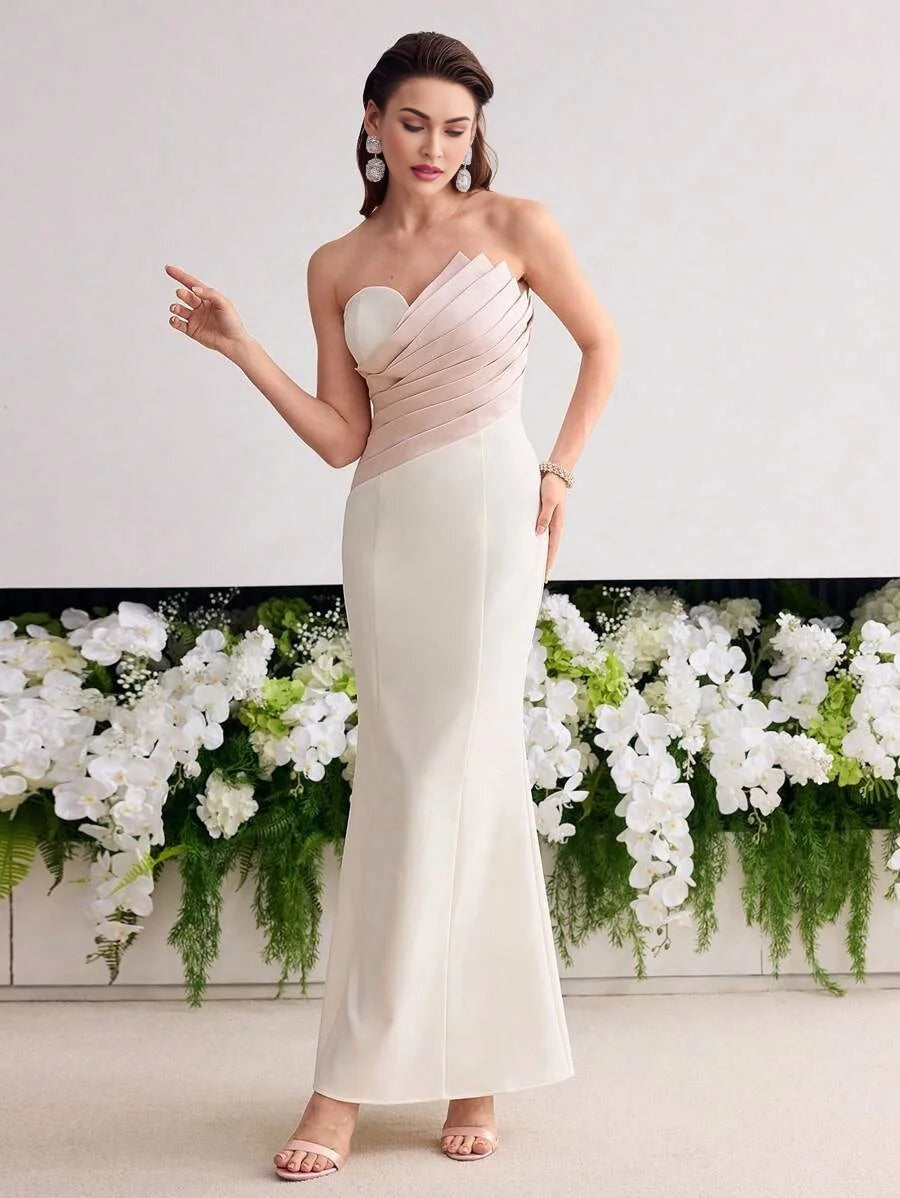 Soiréza COLORBLOCK BIAS CUT TUBE DRESS